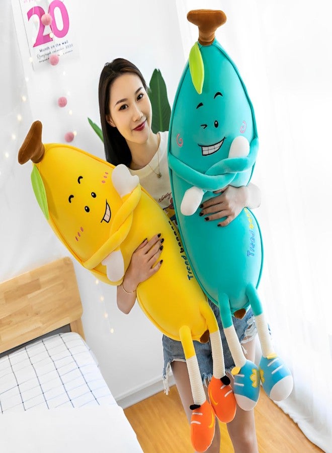 OPHRBU Banana Plush Body Pillow， 31.5 inches Banana Long Body Plush Pillow， Cute Fruit Plushie Hugging Pillow，for Kids Adult, Ideal Chrismas Birthday Gift (Yellow) - Image 5
